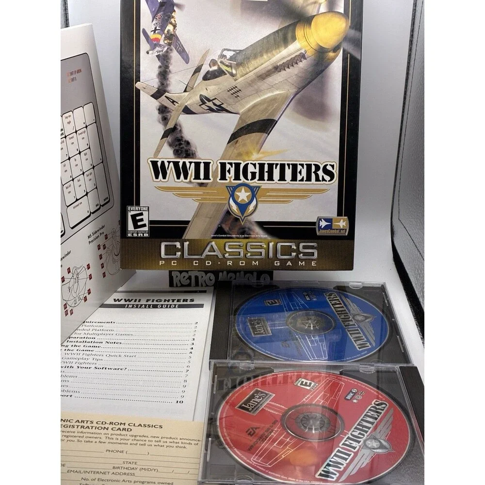 Jane's WWII Fighters PC 1998 Big Box PC Game + Inserts